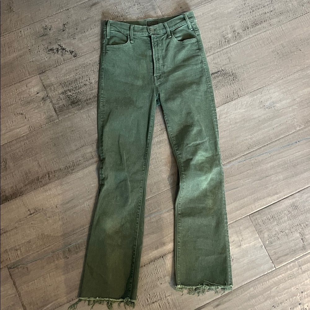 MOTHER Olive Green Denim